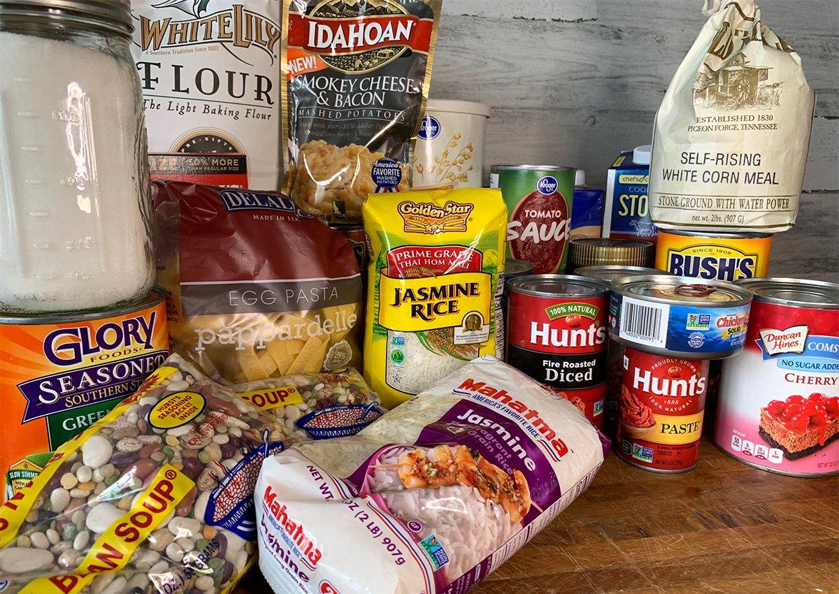 Stock plenty of basic dry and can goods in your pantry so there is always something to eat. ©Pendley photo