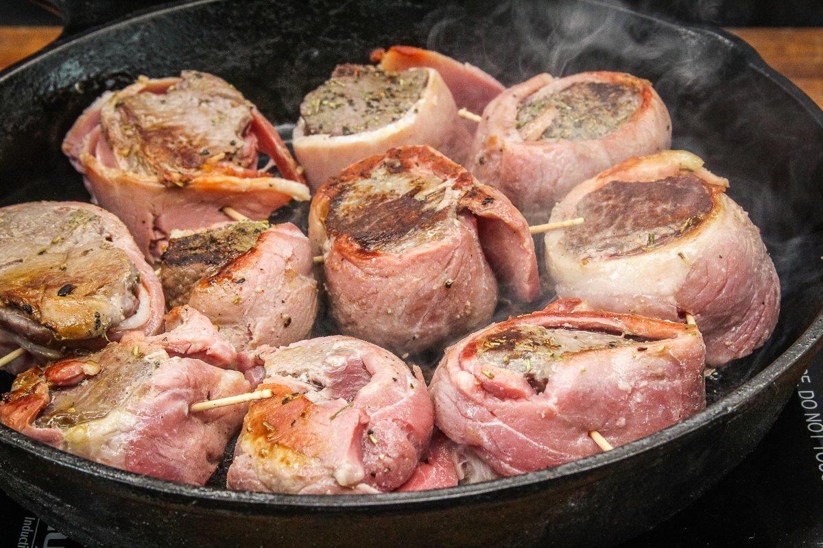 Pan-sear the medallions. 