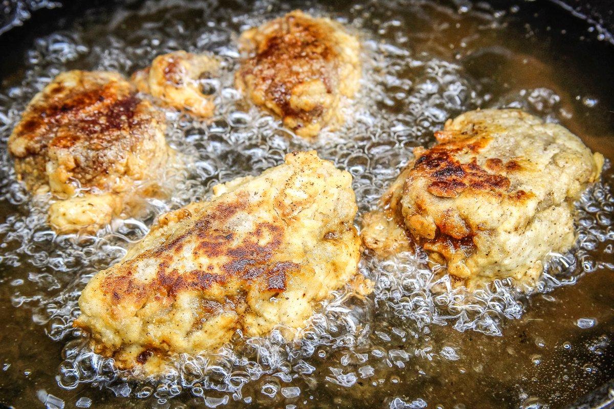 Pan-fry until golden brown and crispy.