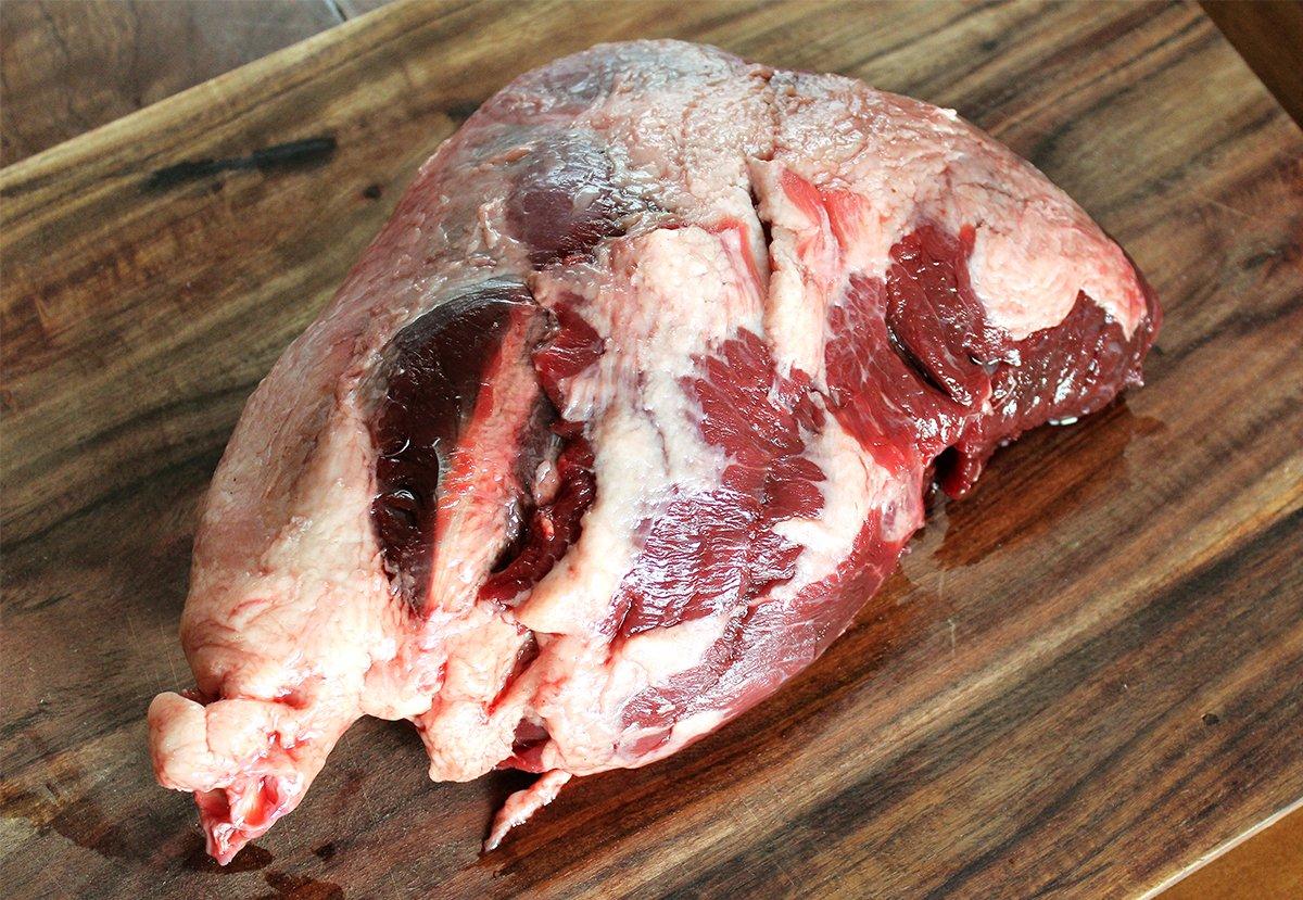 Start by boning out and trimming the fat from a beaver hindquarter.
