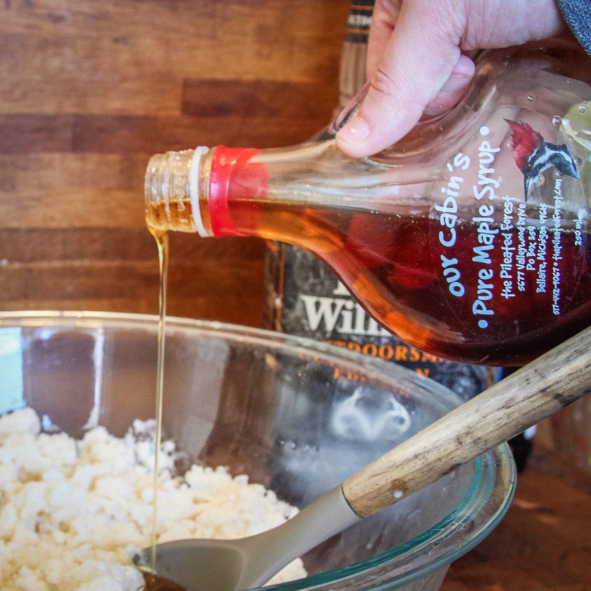 Drizzle in the maple syrup, the real stuff is best.