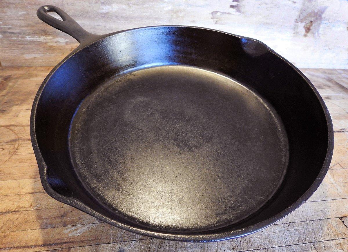 Seventy years of regular use has left the surface of the pan as smooth as glass and as non-stick as any of today's miracle coatings.
