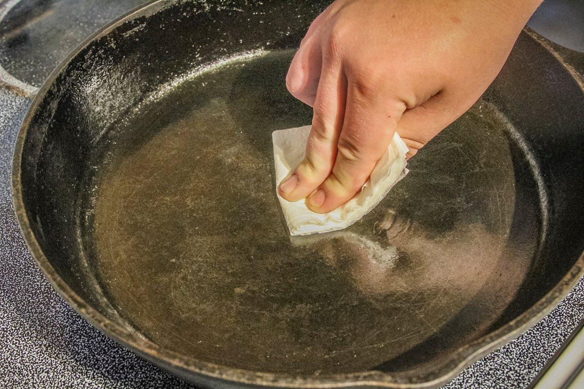 Always give your cast iron a light coating of oil before storing.