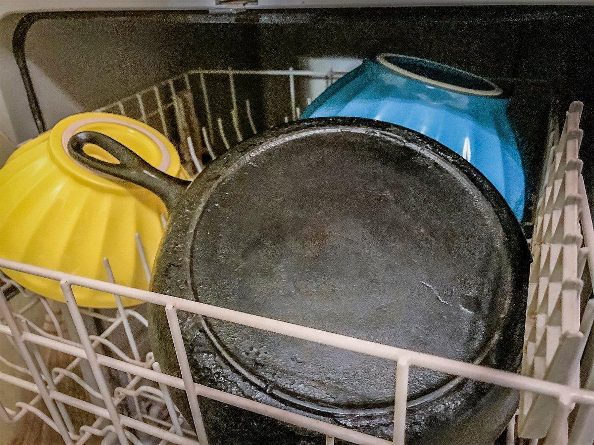 DON'T clean your cast iron in the dishwasher.