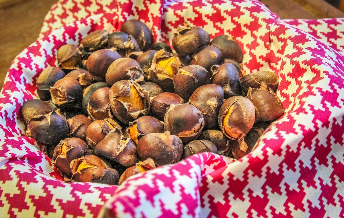 A basket of warm, freshly roasted chestnuts makes the perfect snack this time of year.
