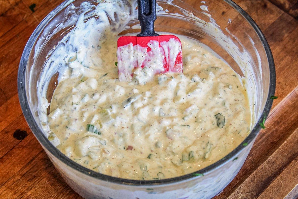 Mix the tartar sauce up to a day ahead and refrigerate till needed.