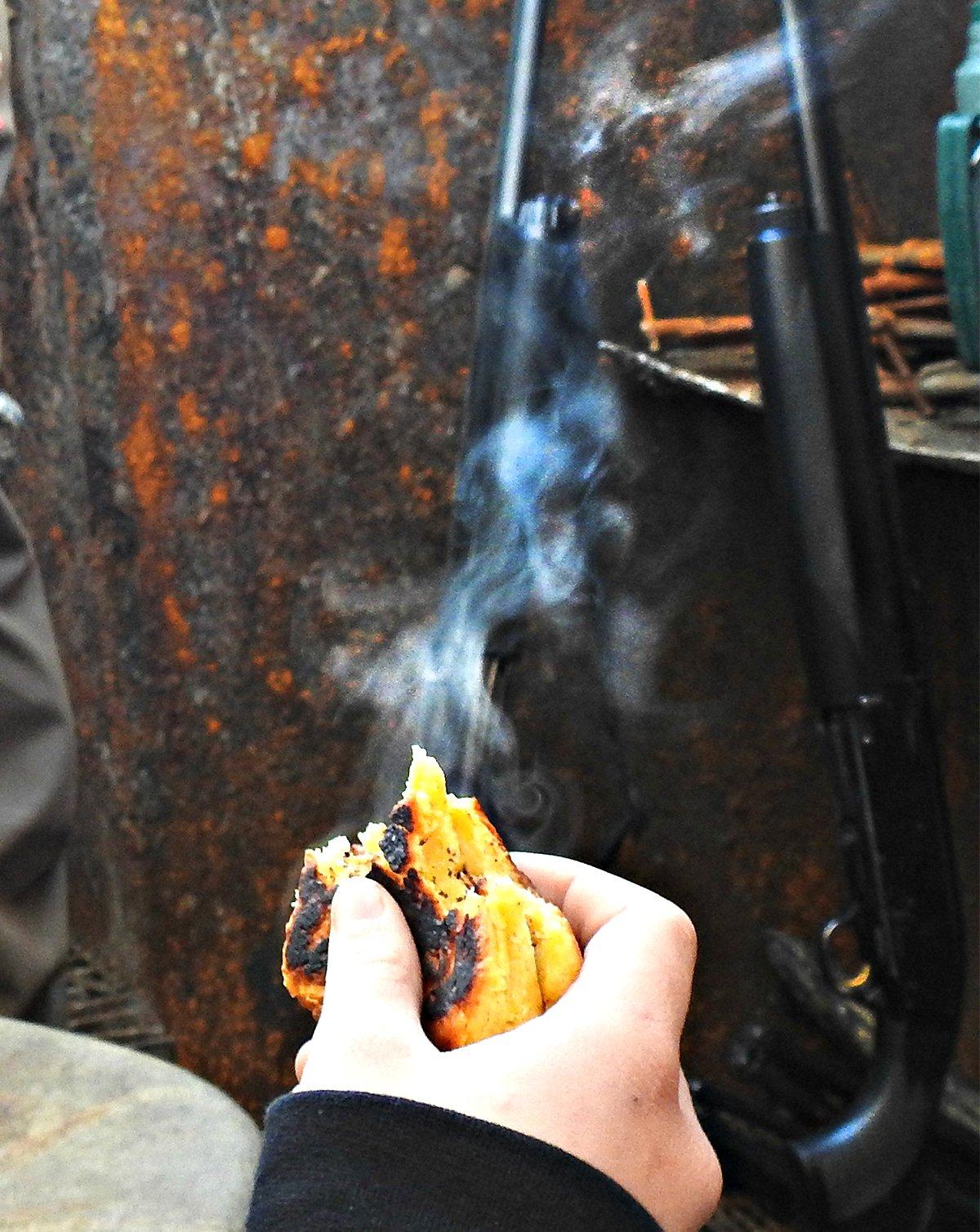 A hot biscuit hits the spot on a cold duck hunting morning. They might not always come out perfectly cooked, but they are always good.