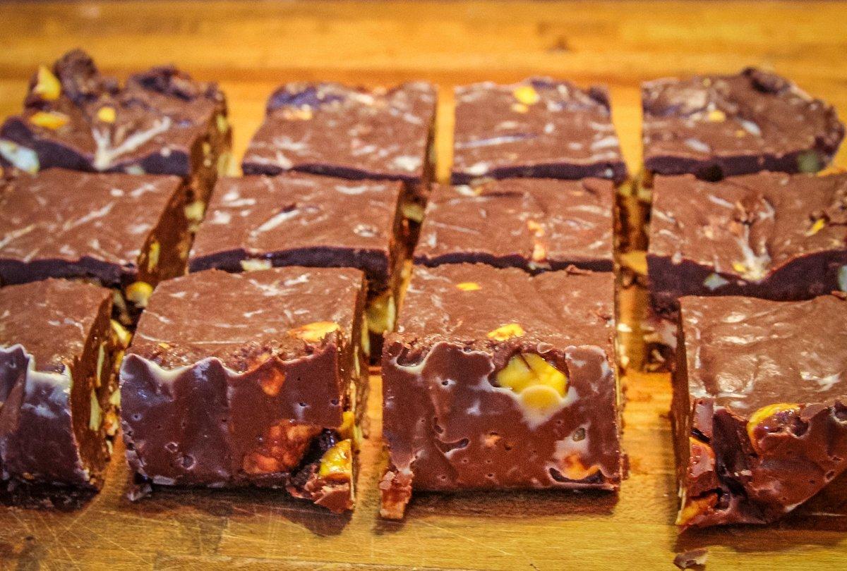 This easy and quick fudge is the perfect thing to bring to a holiday party.