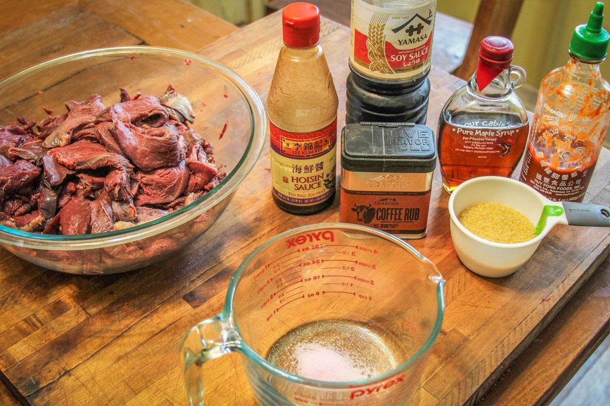 Simply mix the ingredients and pour over the sliced goose breast.