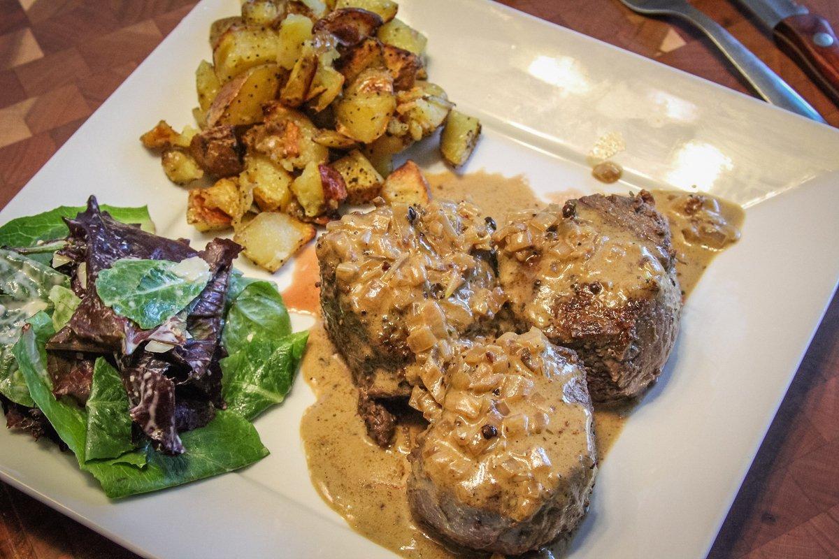 Spoon the warm pan sauce over the backstrap just before serving.