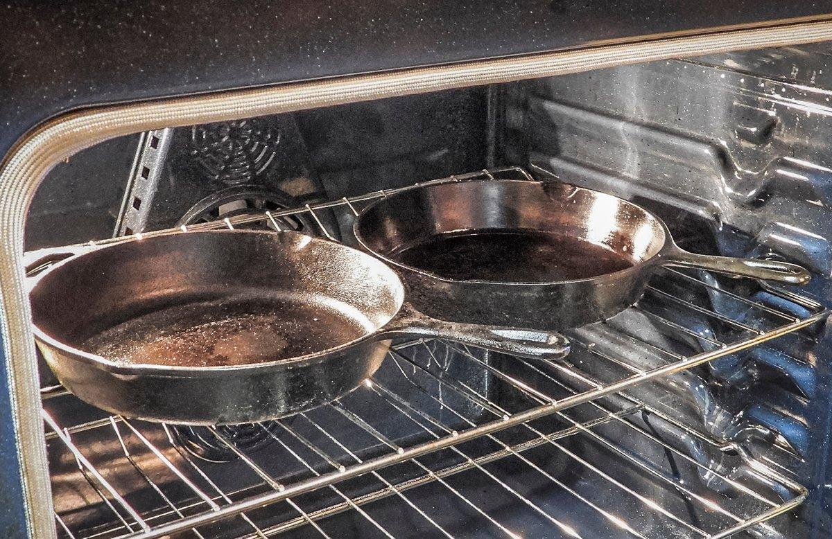 Pre-heat skillets in oven before adding butter and batter.