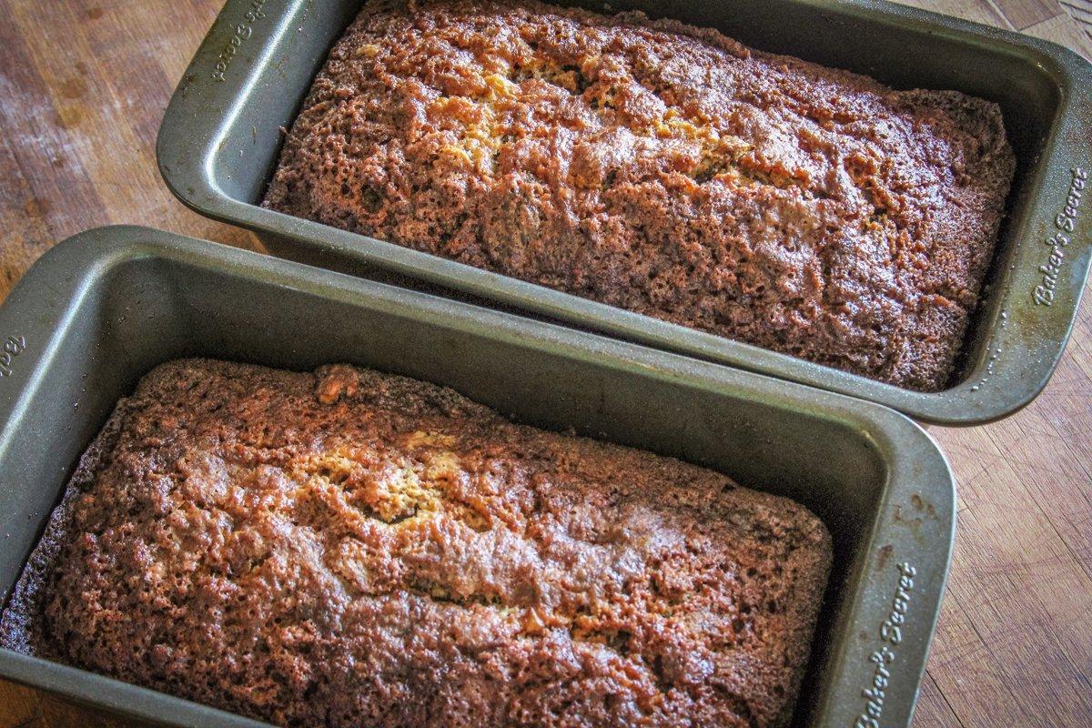 The recipe makes two loaves.