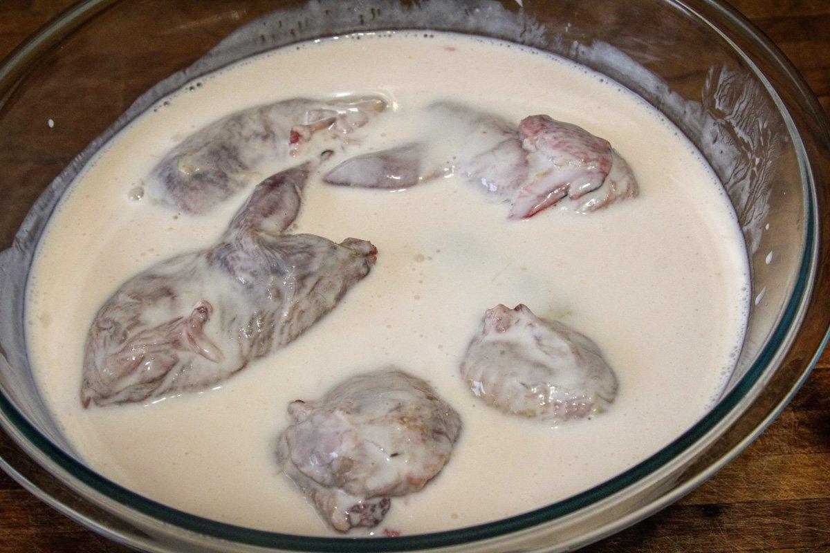 Marinate the quail 4 hours to overnight.