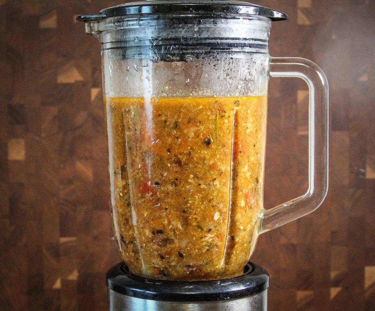Pour the roasted vegetables into a blender and process until smooth.