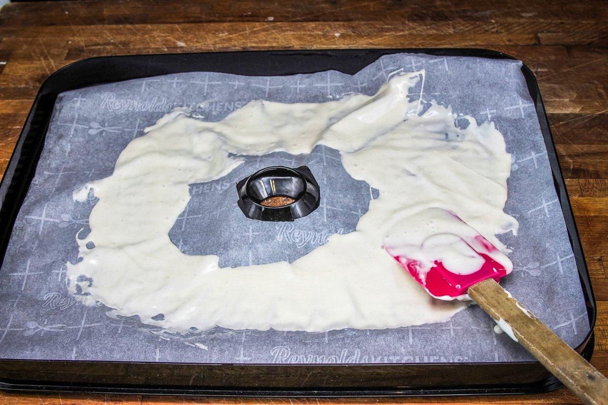 Spread the starter in a thin layer on parchment paper to dry.