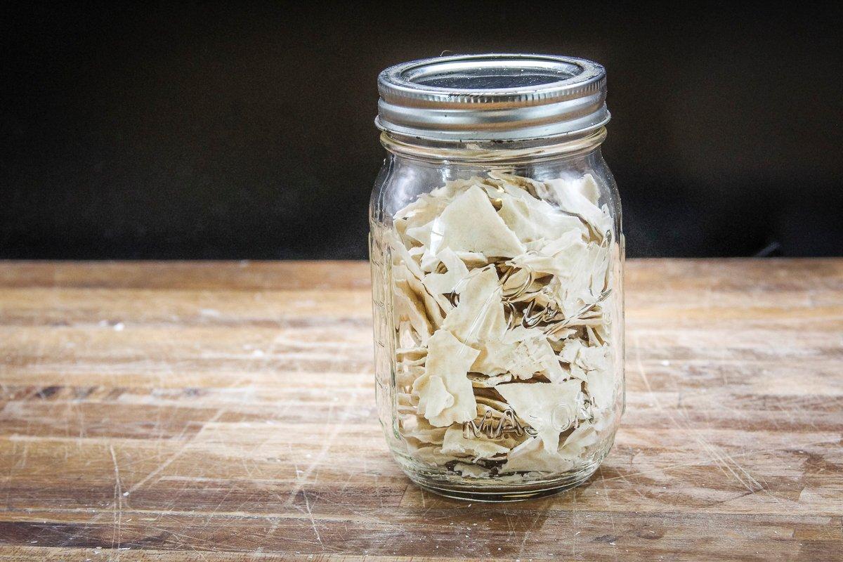 Store your dried starter in a lidded jar.