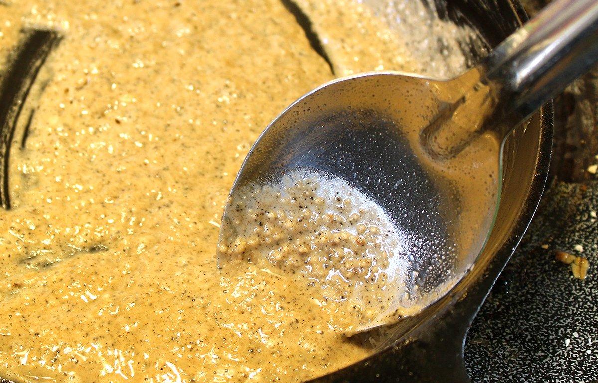 Dip the floured pieces in the buttermilk-and-egg wash before flouring a second time.