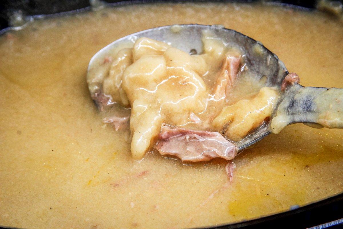 The broth thickens into a rich gravy as it cooks.