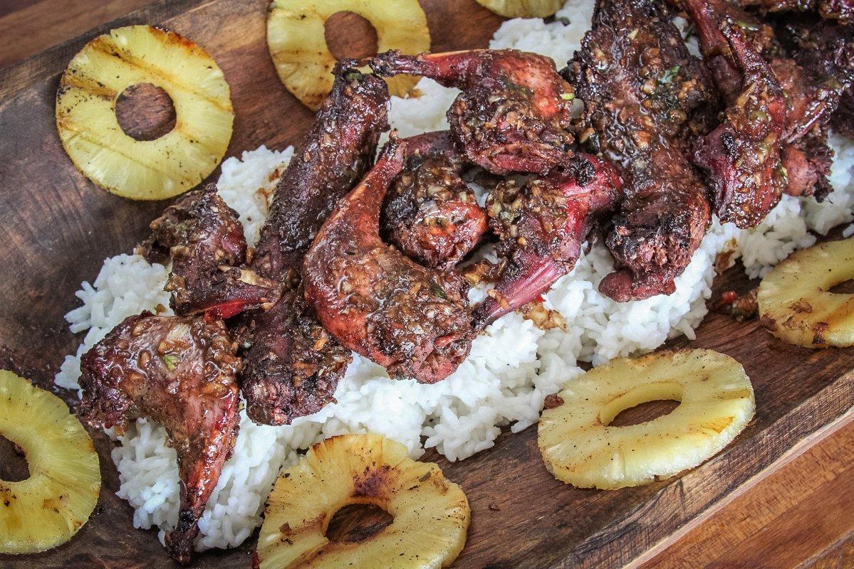 Serve over white rice with grilled pineapple slices.