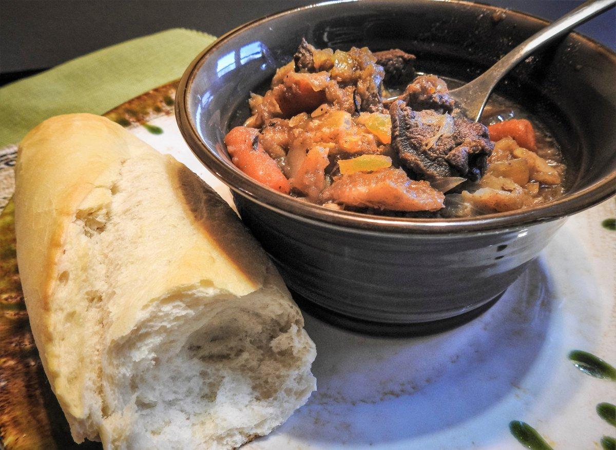 Serve the stew with a piece of crusty bread to soak up all the juice.