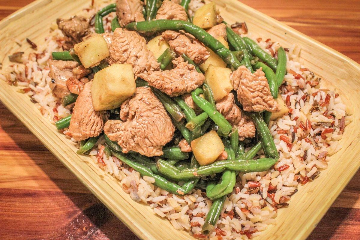 Serve the dish over long grain and wild rice for a complete meal.