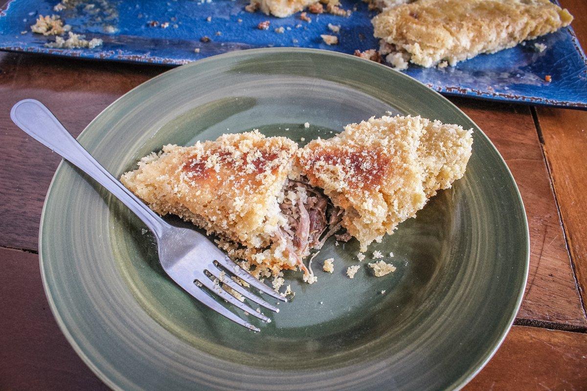 The finished empanadas are flaky and tender, with a rich corn flavor.