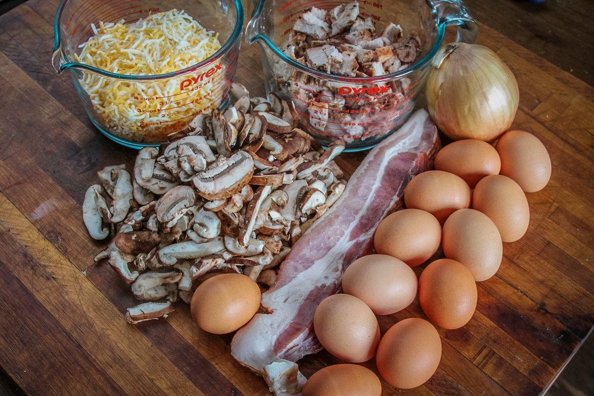 Full of sweet caramelized onions, savory mushrooms, smoky bacon, and gooey cheese, this quiche can't help being great. 