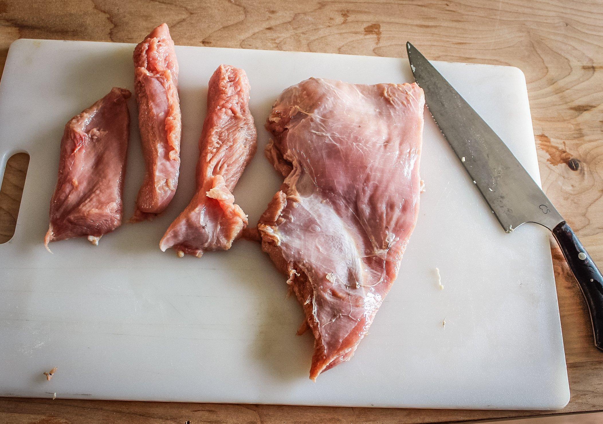 Slice the turkey into strips across the grain for more tenderness.