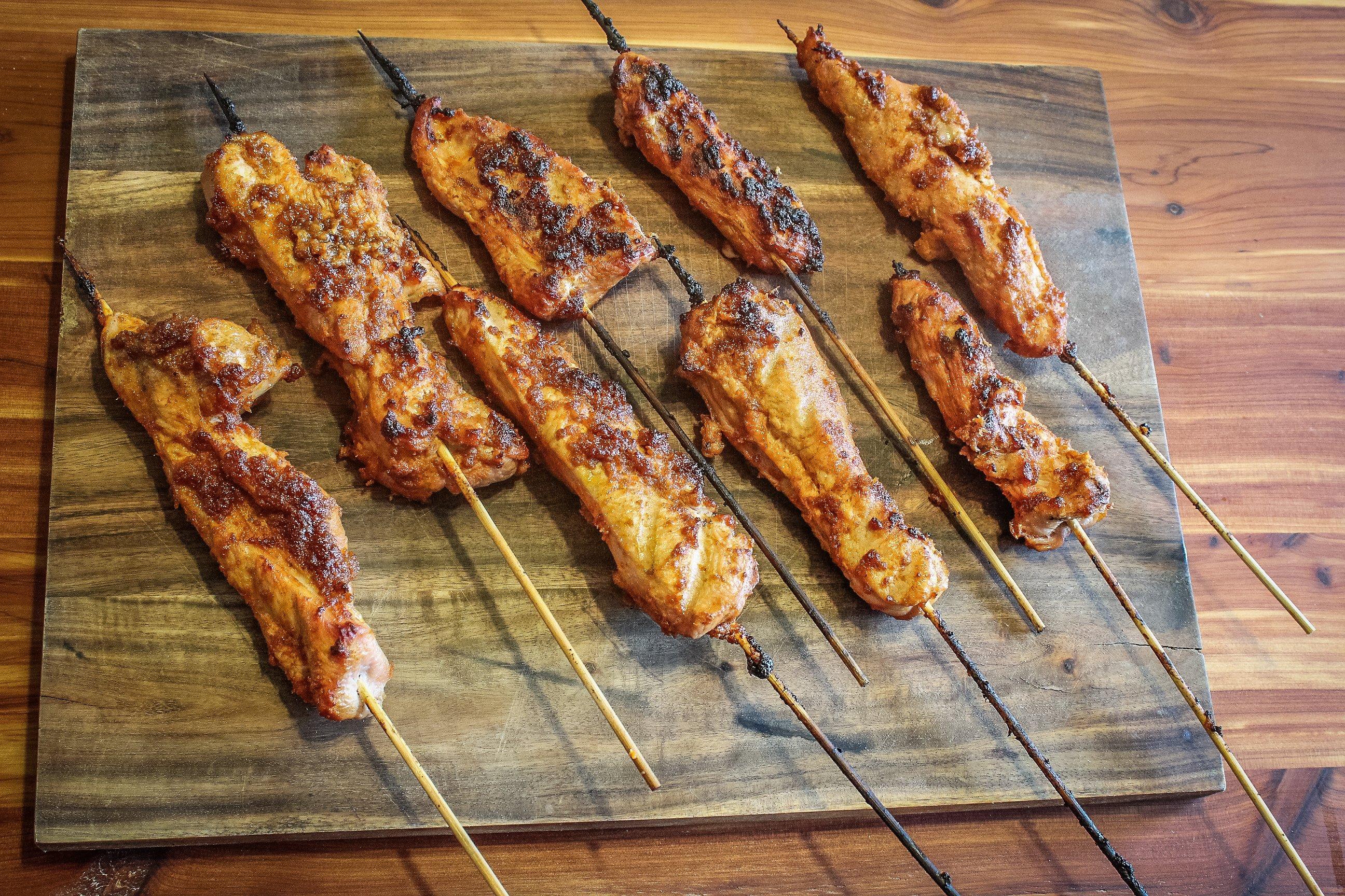 Bacon Bourbon Rubbed Wild Turkey Skewers