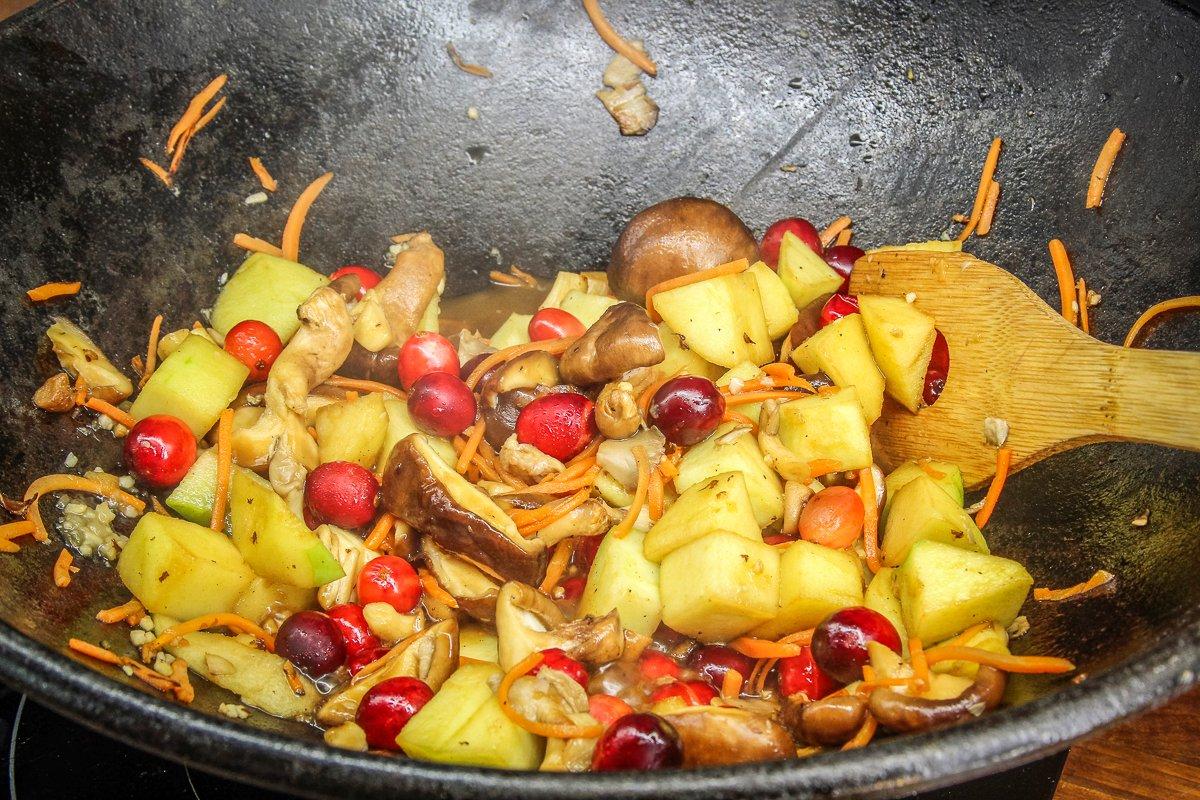 Cook the apples until they are just cooked through, but still a bit crisp.