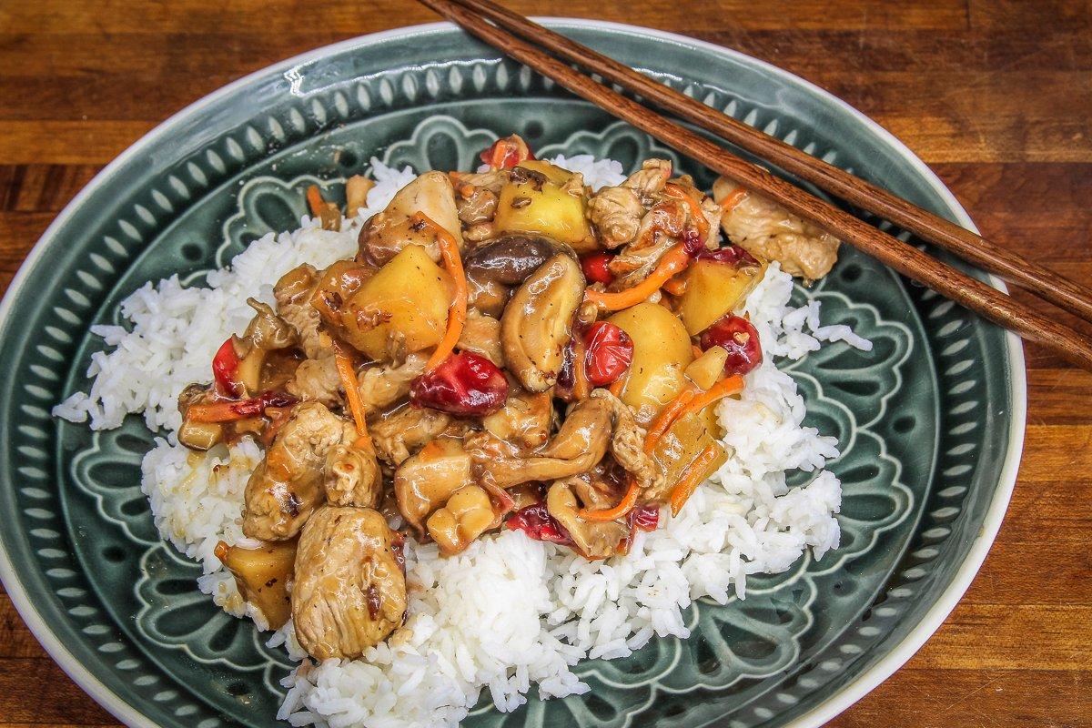 Fall flavors of tart apple and fresh cranberries combine with wild turkey breast in this quick and easy stir-fry.