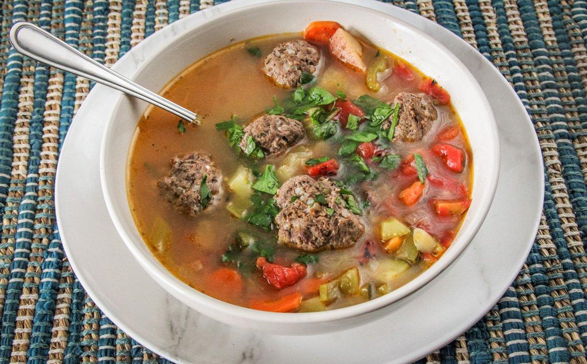 A bowl of Albondigas Soup makes a perfect winter meal.