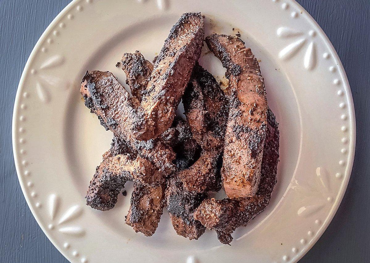 This Cajun blackened deer heart works as a finger food at camp or as the main course at dinner.