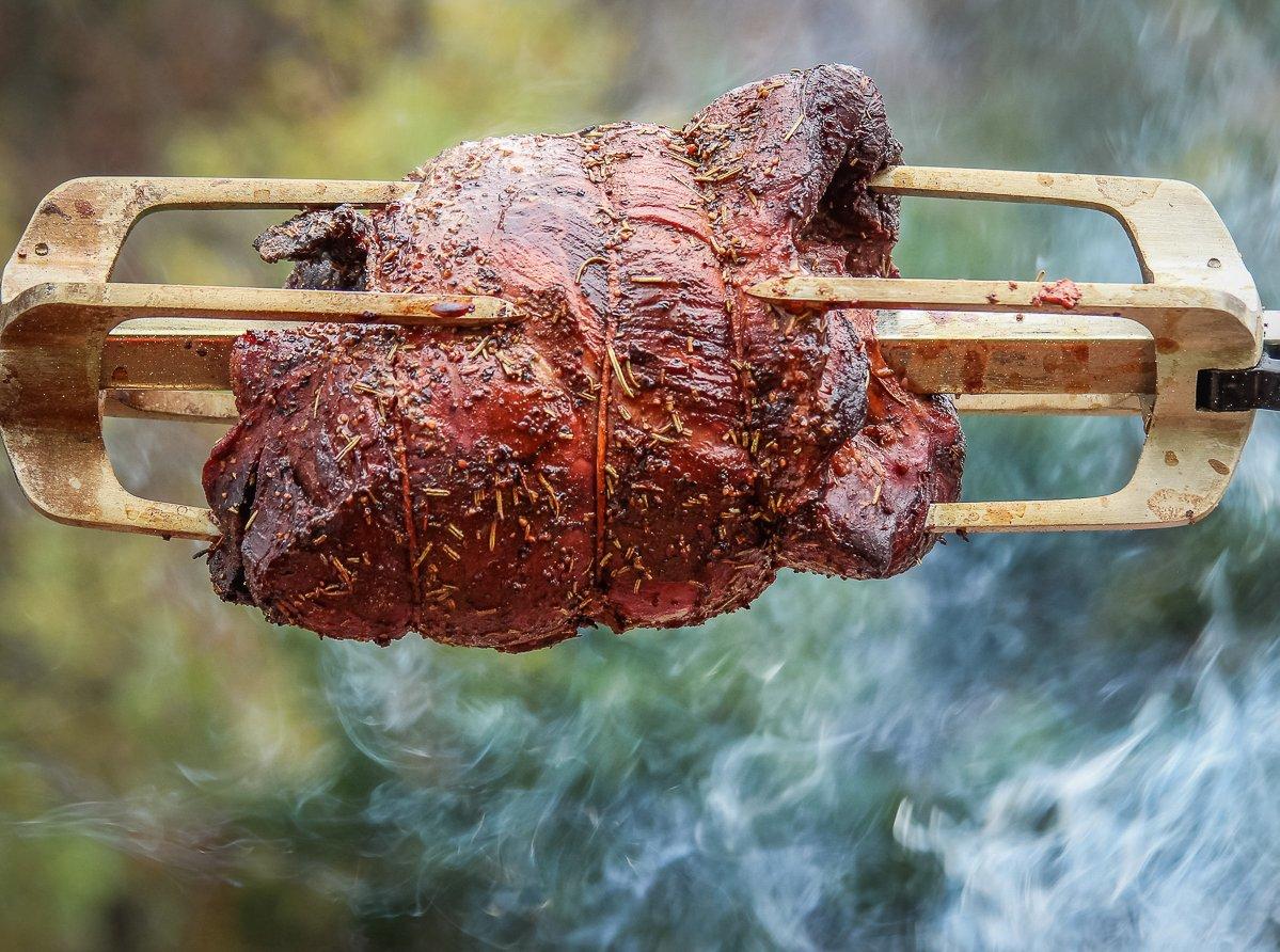 Flavored by the marinade and herb crust and seasoned with smoke, this will be one of your favorite venison roasting methods.