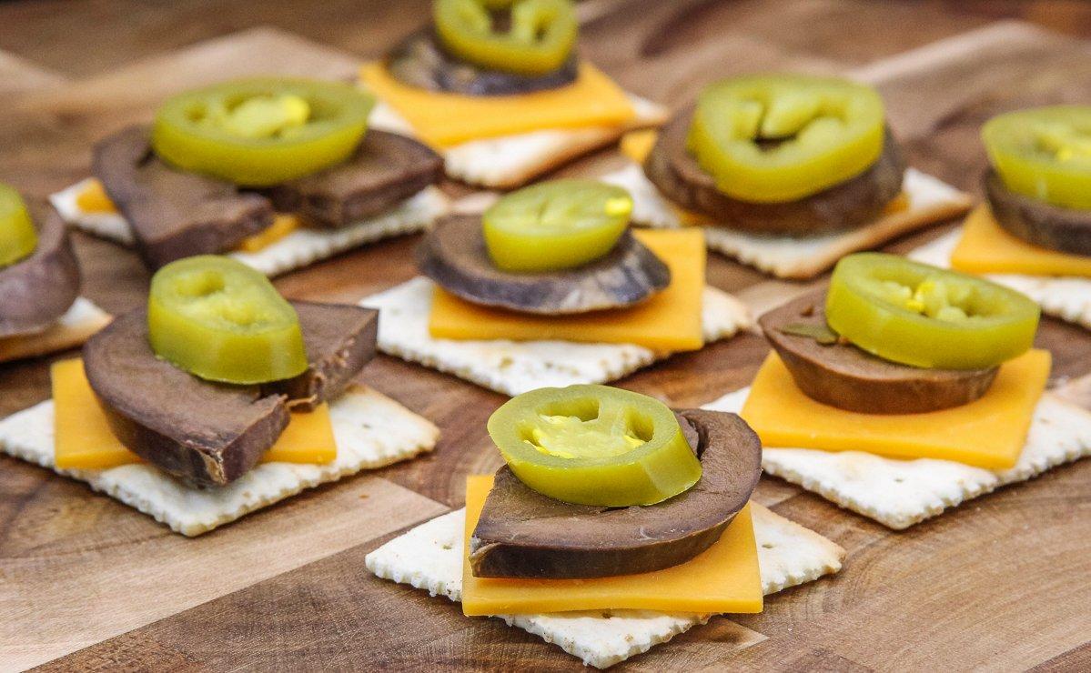 Eat the heart straight from the jar or serve it up on saltines with sharp cheddar and a slice of jalapeno.