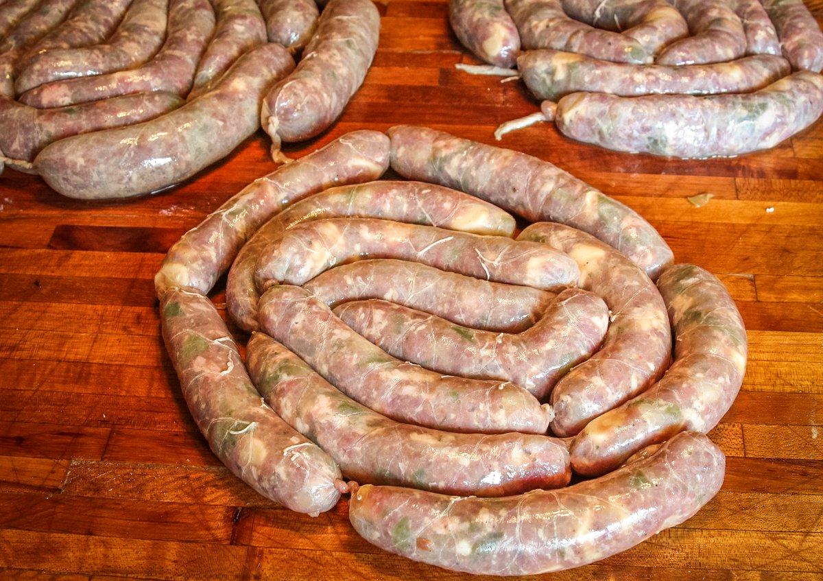 Twist the links to form the individual brats. 