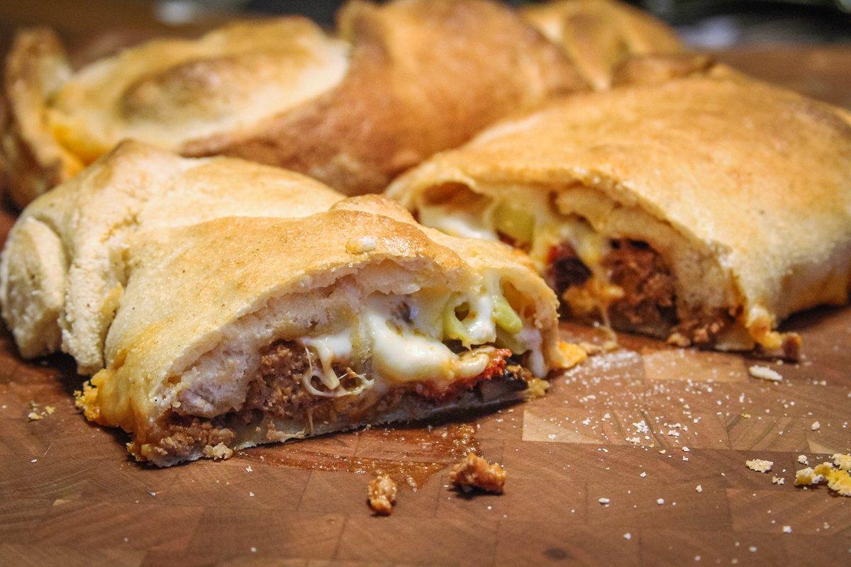 Filled with melted cheese and lots of toppings, these calzones will be a hit with everyone.