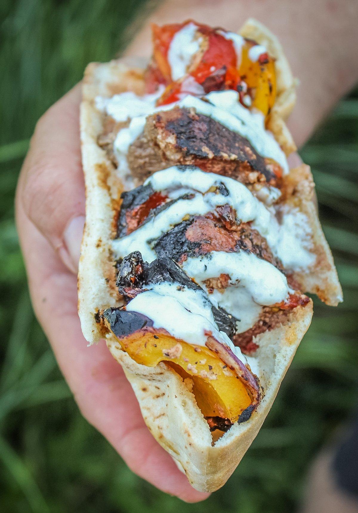 Serve the souvlaki in a pita pocket as a handy sandwich.