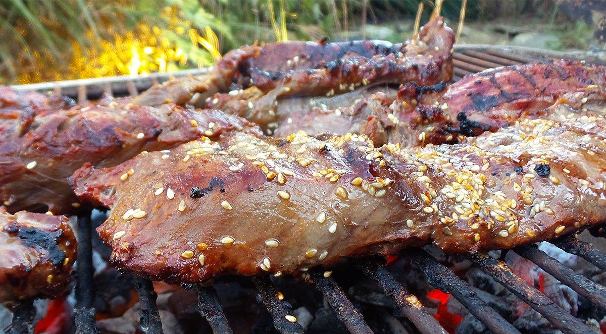Grill the venison to desired doneness over hot coals or medium-high heat on a gas grill.