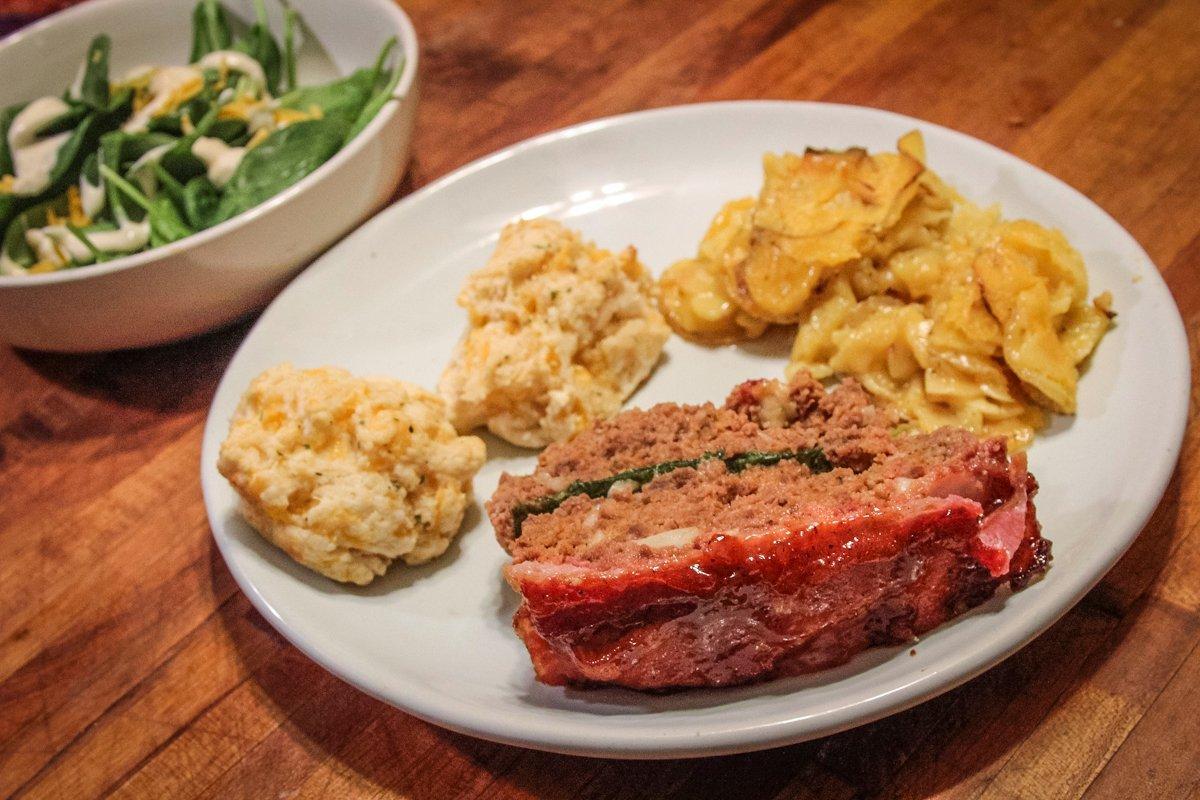 Stuffed venison meatloaf is comfort food at its finest.