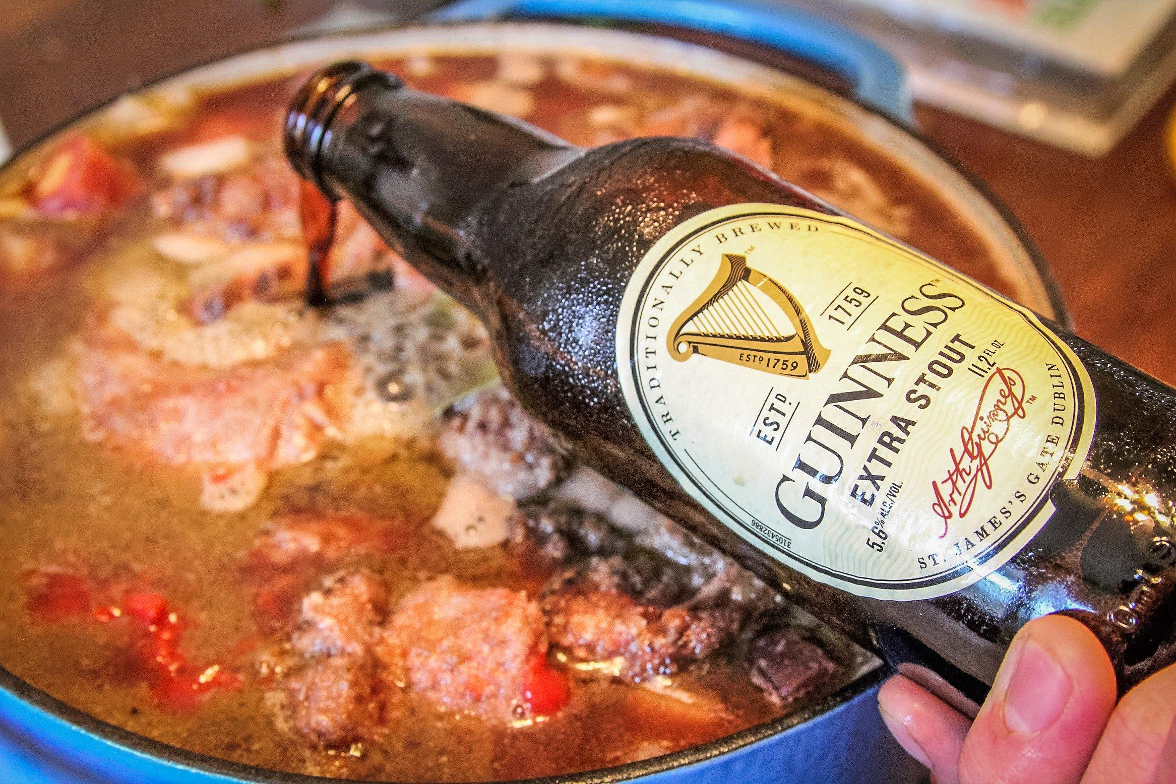 Add the Guinness Beer for a deep malty flavor.