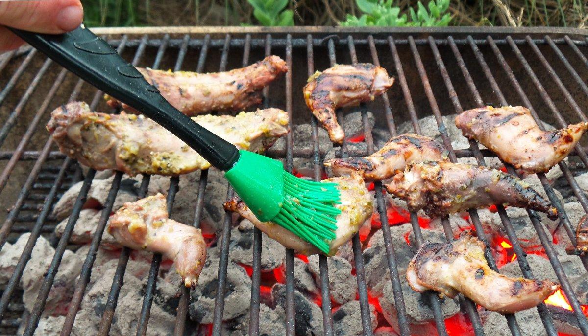 Reserve a bit of the marinade and use it to brush over the squirrel as it grills.