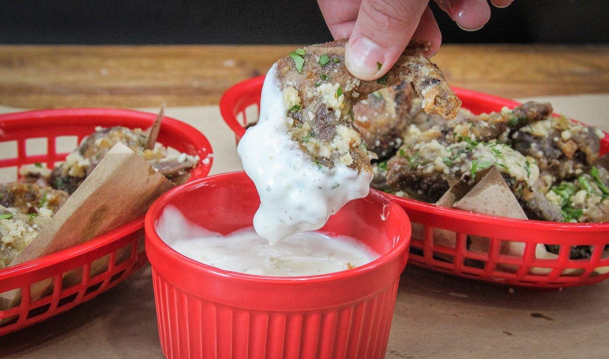 Dunk the squirrel in your favorite wing dip.