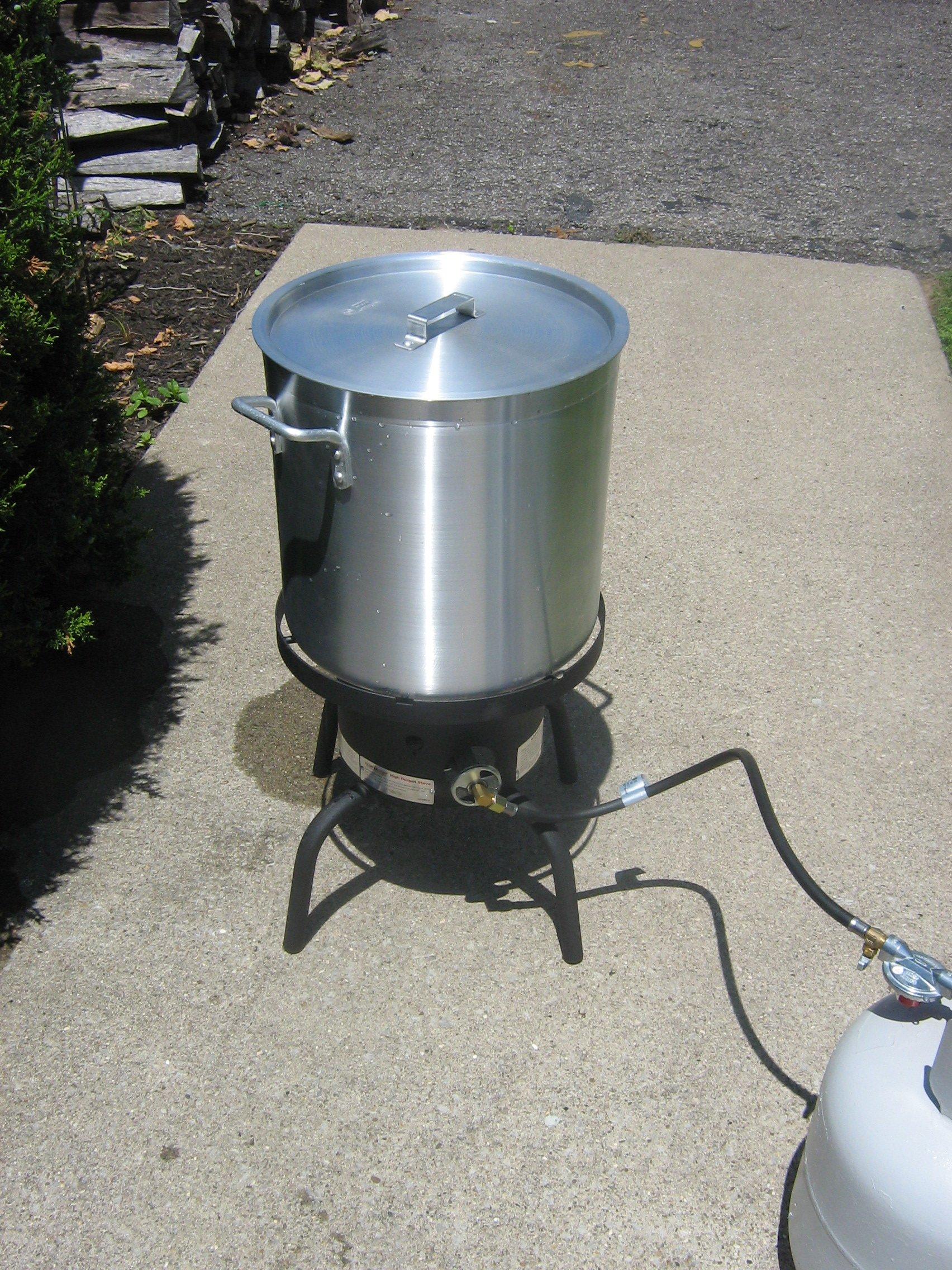 Crawfish boils are best done outdoors. A large stock pot and outdoor burner is the ticket.