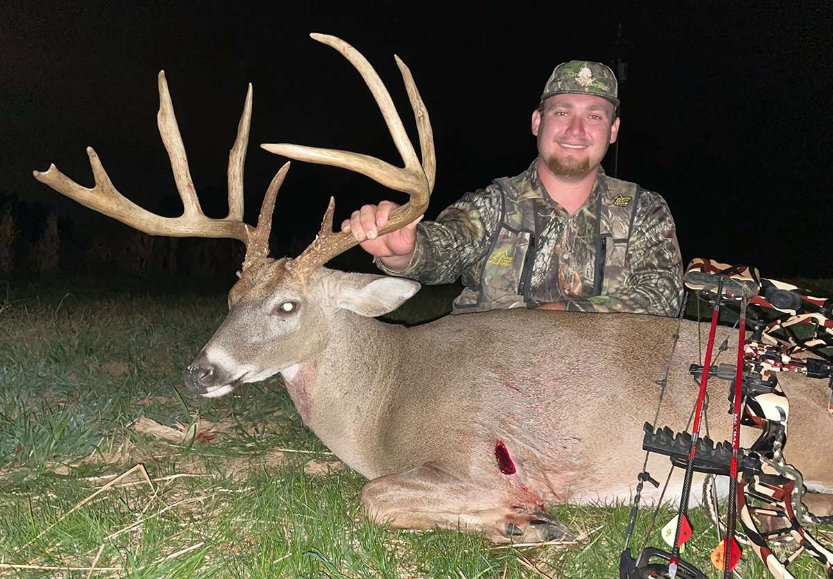 Willard's buck only went 80 yards after the shot, falling in the food plot. Willard's buck only went 80 yards after the shot, falling in the food plot.