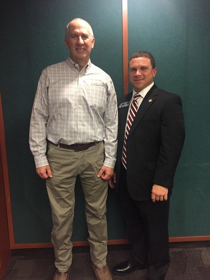 David Blanton with Senator Tyler Harper. (Photo by Wes Robinson)