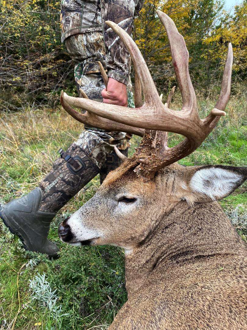 Blanton arrowed the pre-rut buck on October 26. Image by Realtree Media