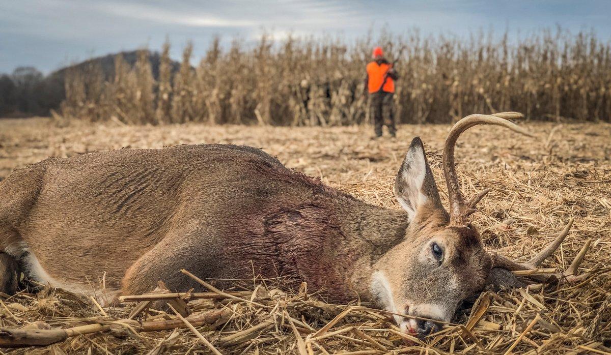 John Parker walks up on his first deer. (Nathan Robinson photo)