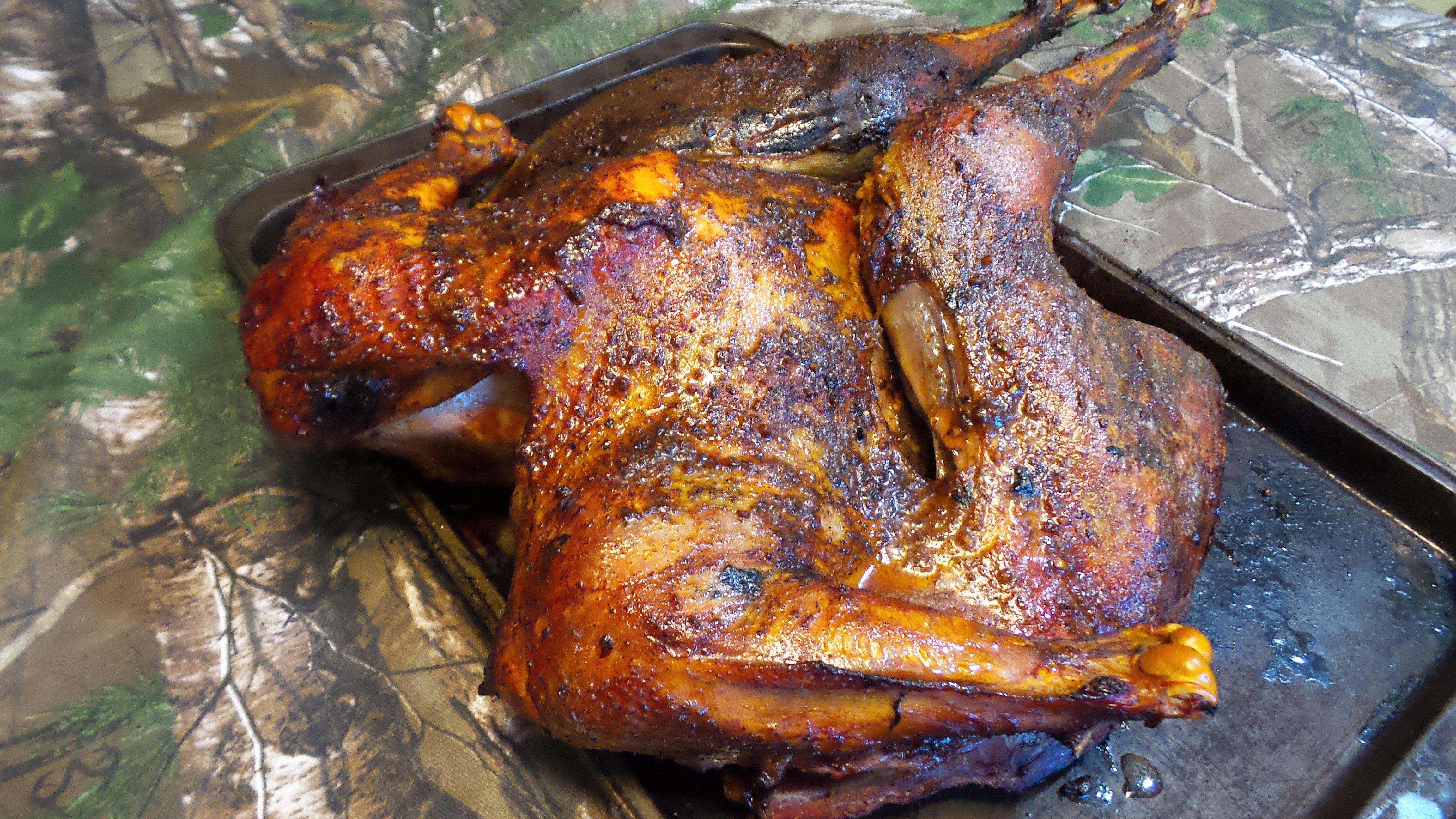 Adding moisture and not overcooking are the secrets to smoking a wild turkey.