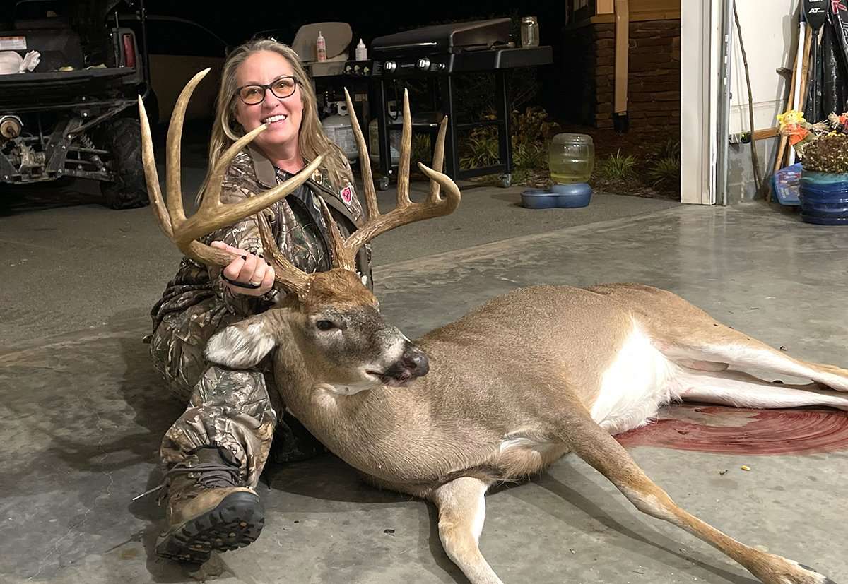 Nielsen's son and granddaughter found her deer after several minutes of searching.